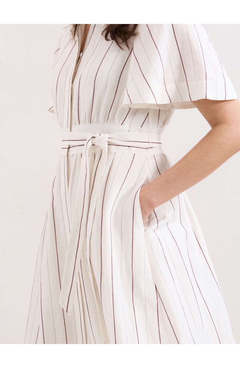 Phase Eight Marielle Striped Shirt Dress, Alternate, color, White