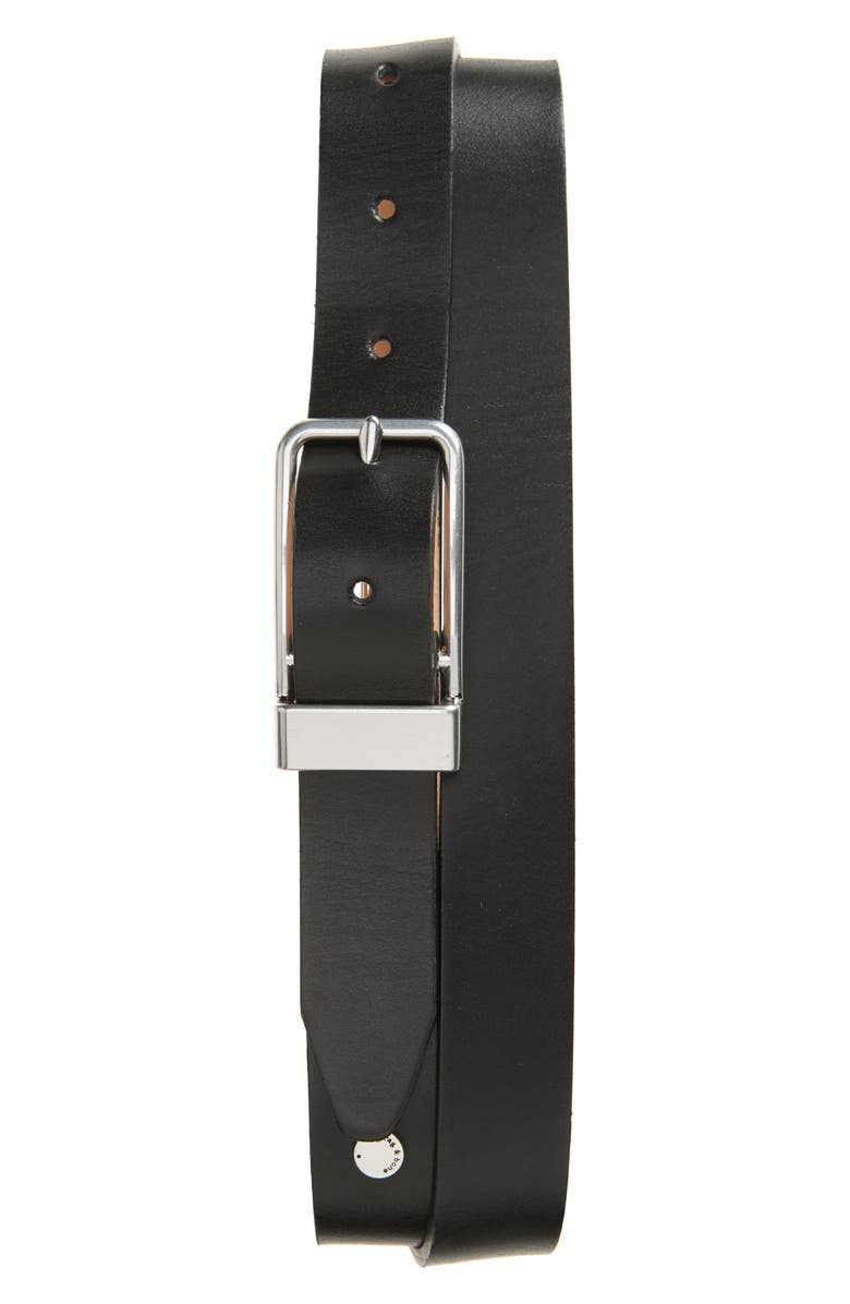 rag & bone Corey Slim Leather Belt, Main, color, 