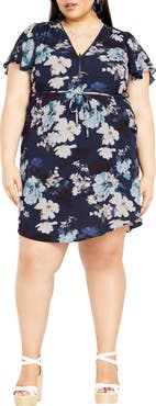 City Chic Megan Floral Print Minidress
