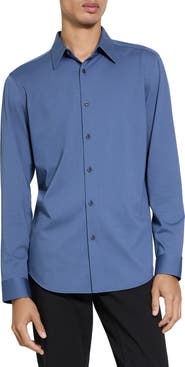 Theory Sylvain ND Structure Knit Button-Up Shirt
