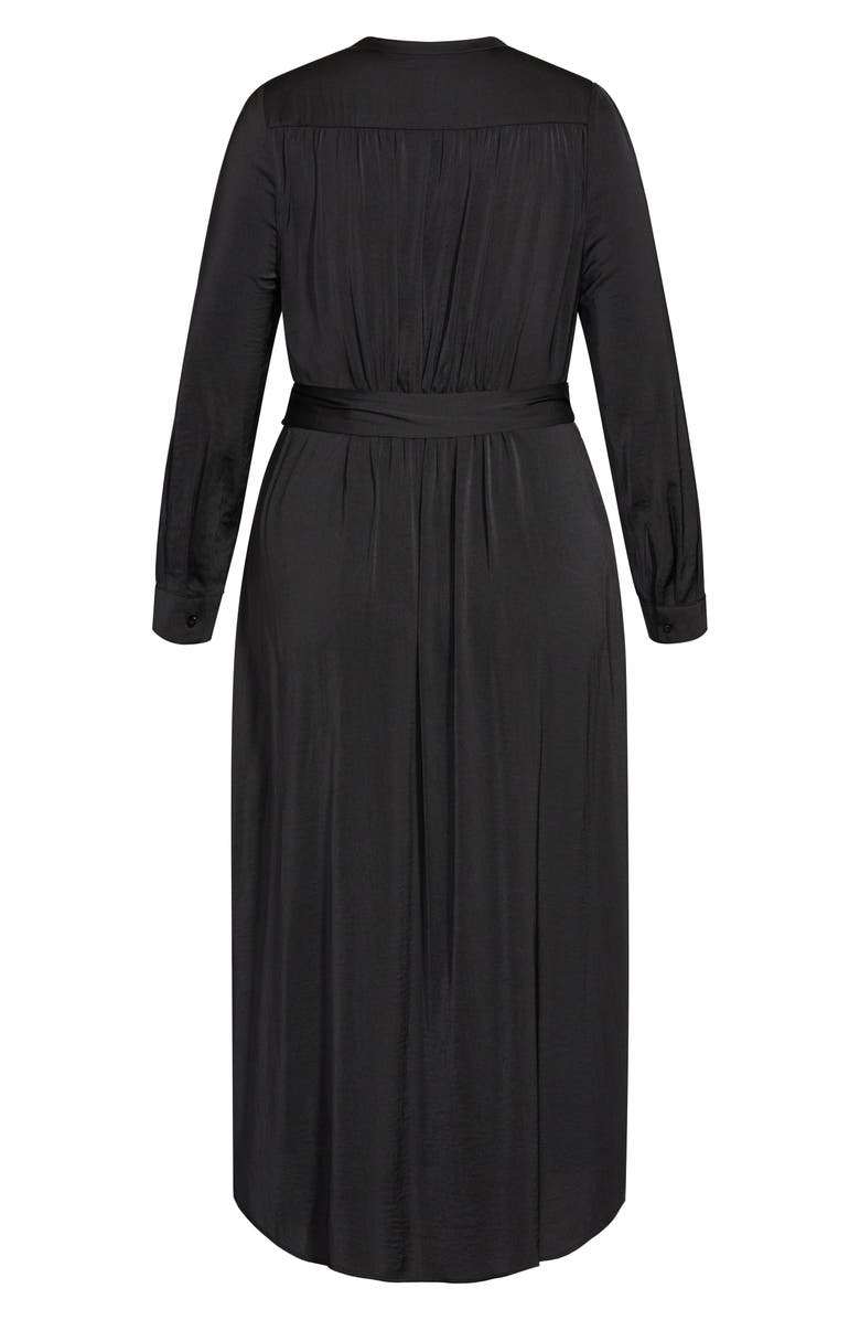 City Chic Belted Long Sleeve Shirtdress, Alternate, color,