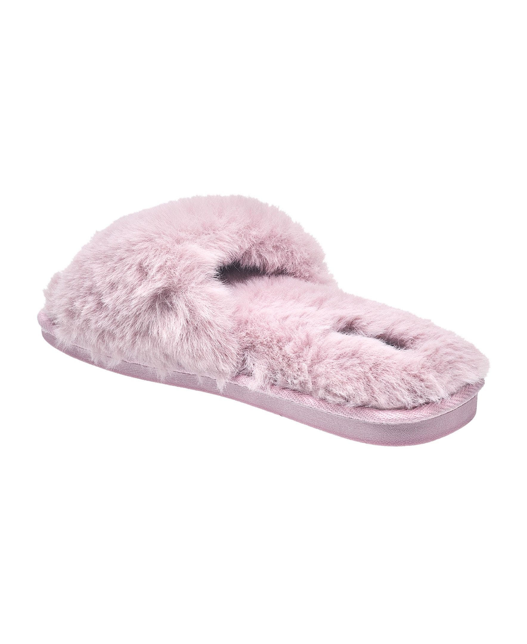 Slide Faux Fur Slipper, Alternate, color, Mauve