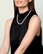 The Pearl Source 9.0-9.5mm Japanese Akoya White Pearl Necklace - AA+ Quality
