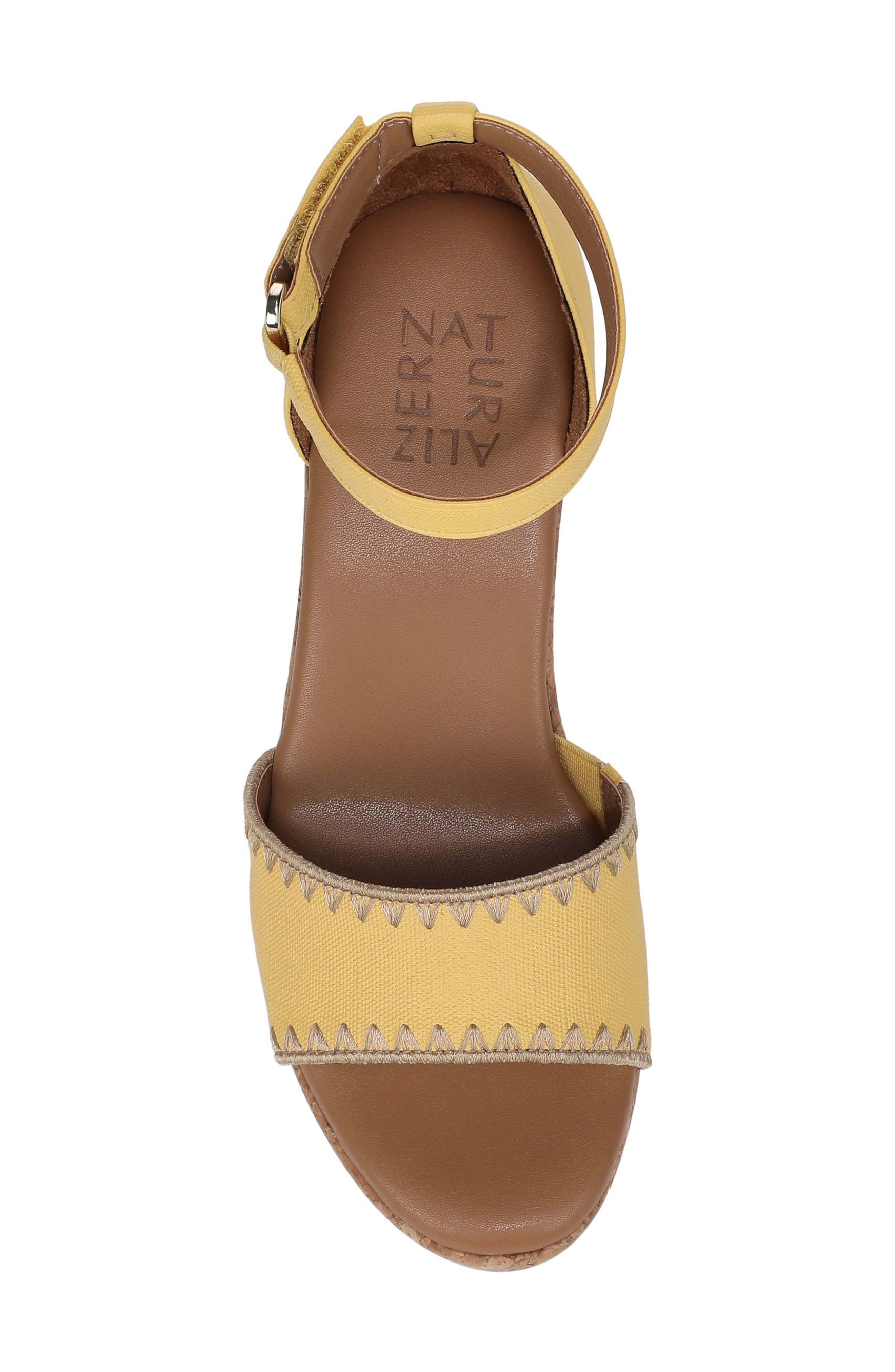 Olly Platform Wedge Sandal, Alternate, color, YELLOW FAUX TWILL