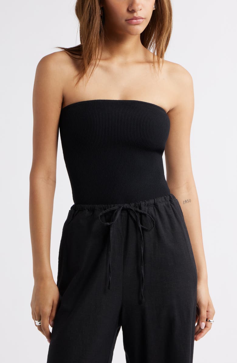 Open Edit Luxe Rib Tube Top, Main, color, 