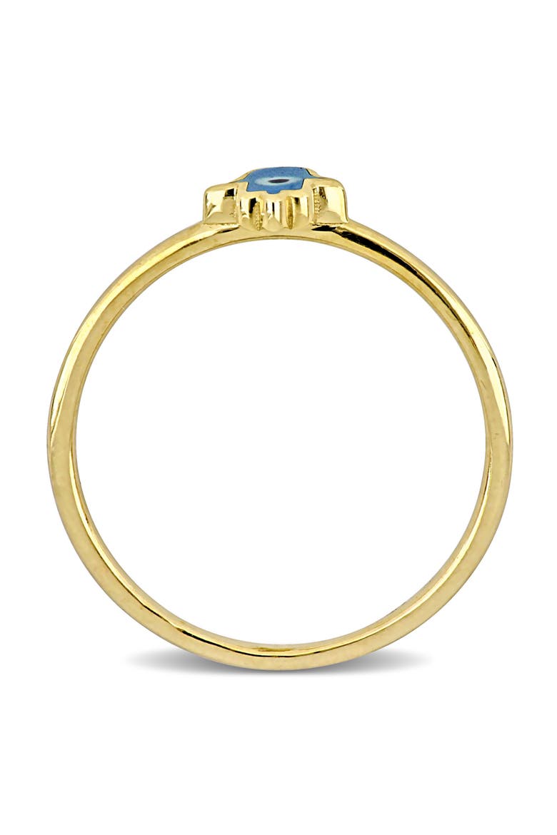 Turquoise & White Enamel Hamsa Ring 14k Gold, Alternate, color, Turquoise