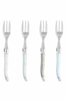 FRENCH HOME Set of 4 Faux Mother-of-Pearl Assorted Dessert Forks