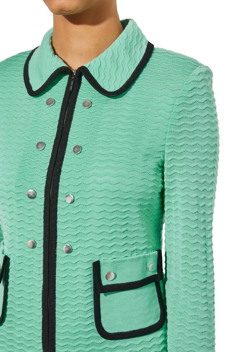 Ming Wang Contrast Trim Knit Jacket, Alternate, color,