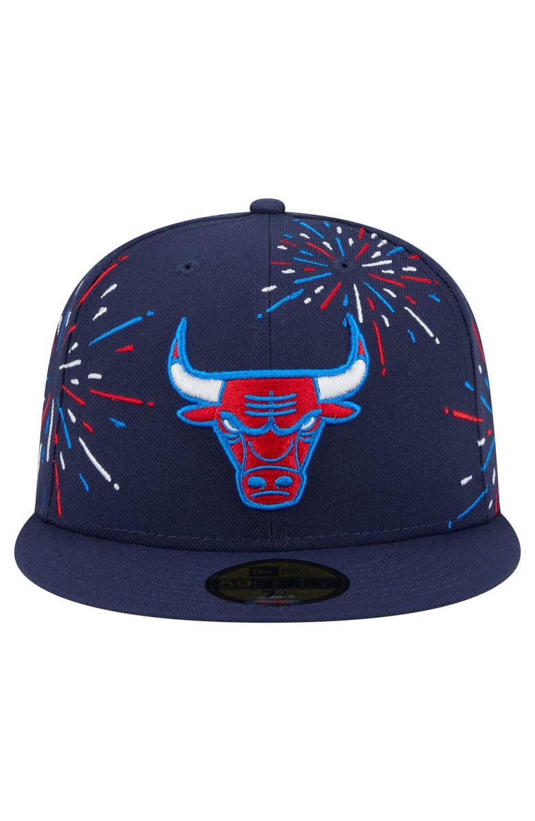 New Era Men's New Era Navy Chicago Bulls Americana Fireworks 59FIFTY Fitted Hat, Alternate, color, Navy