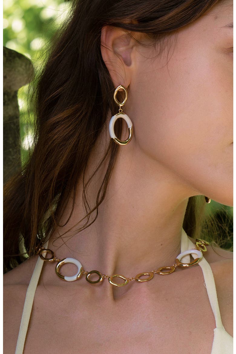 Time Ripples Round Necklace, Alternate, color, Gold