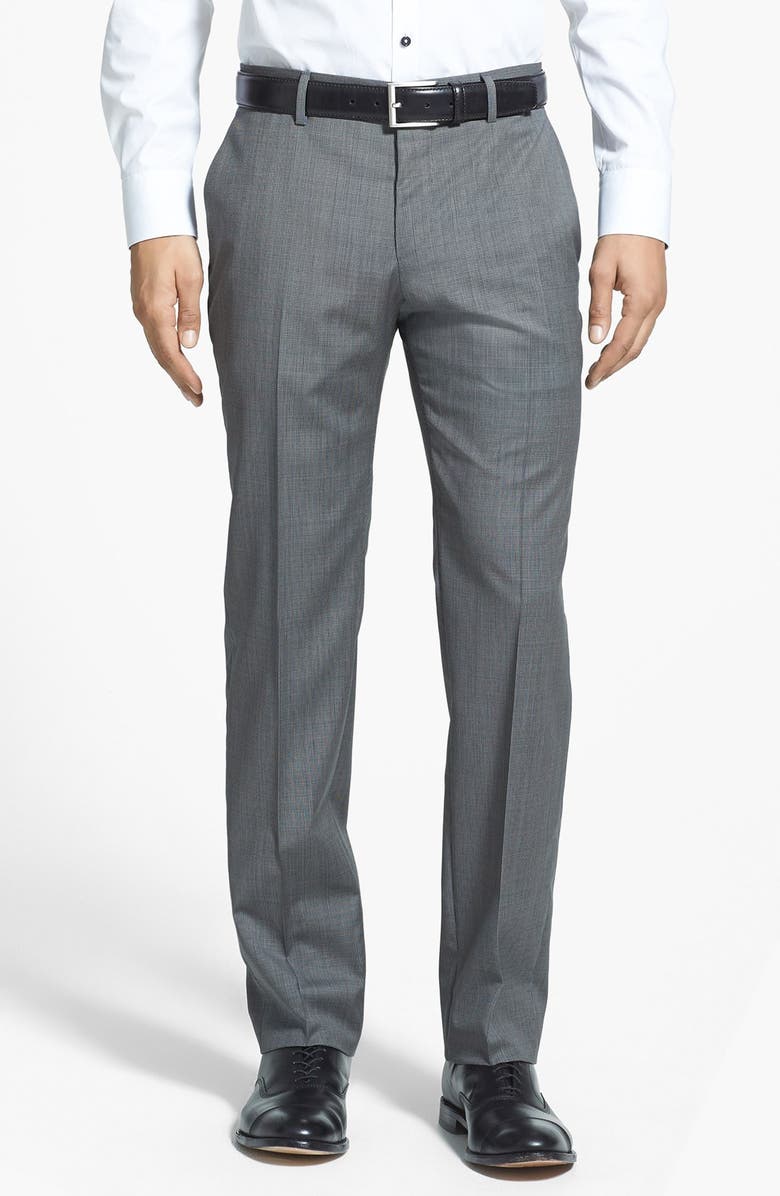 BOSS HUGO 'Huge/Genius' Trim Fit Three-Piece Wool Suit, Alternate, color, 