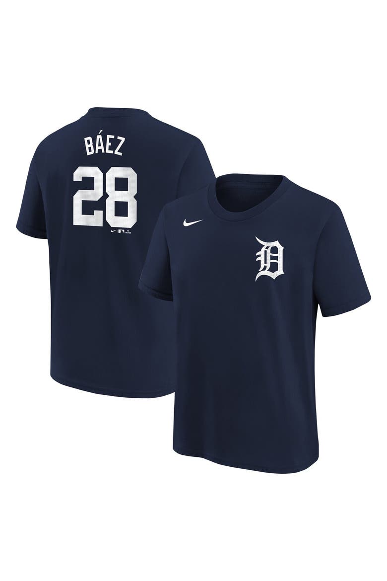 Youth Nike Javier Baez Navy Detroit Tigers Home Player Name & Number T-Shirt, Main, color, Navy