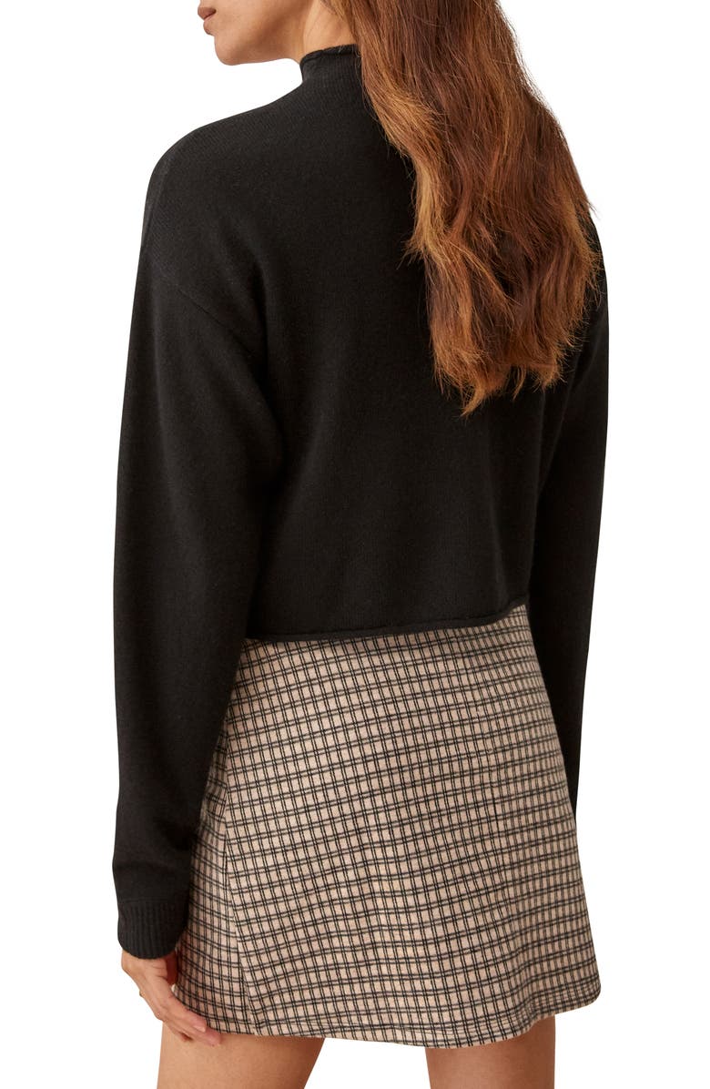 Reformation Recycled Cashmere Blend Crop Roll Neck Sweater, Alternate, color, 