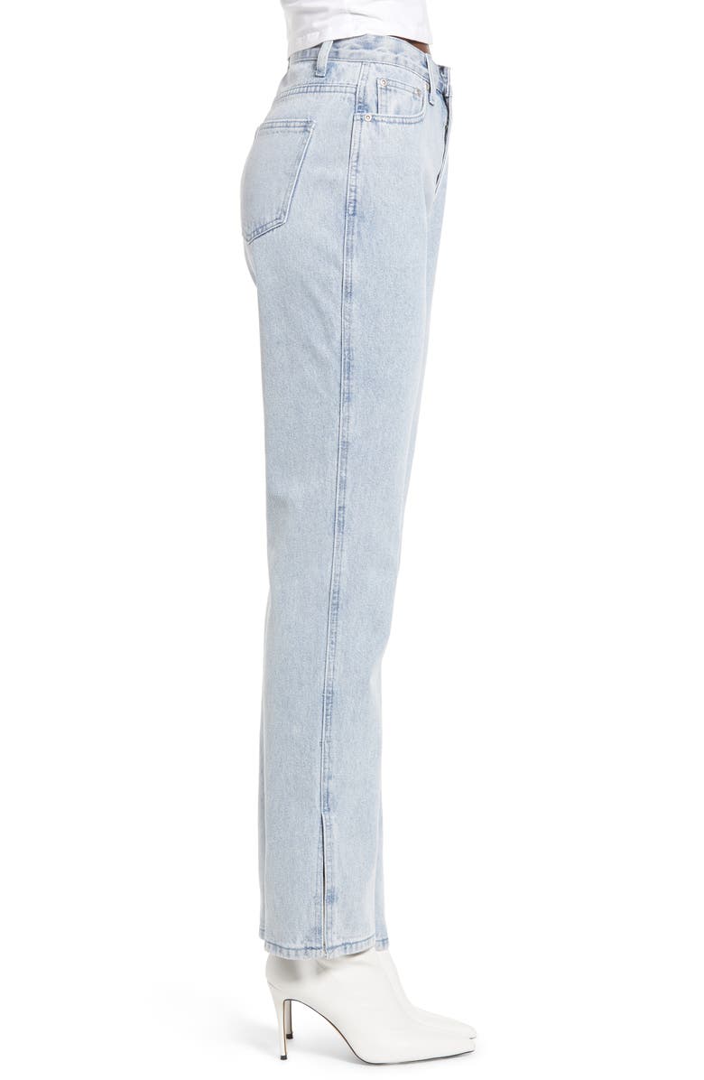 English Factory Kick Pleat Straight Leg Jeans, Alternate, color, 