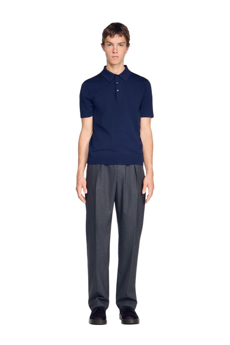 Cotton and silk polo shirt, Main, color, Royal blue