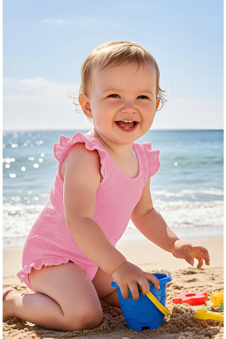 Infant Crinkle Ruffle One Piece, Alternate, color, Pink