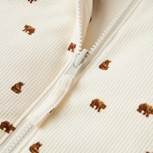 Milkbarn Reversible Waffle Knit Hooded Jacket