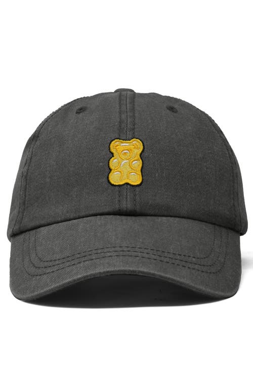 Dalix Yellow Gummy Embroidered Dad Cap In Washed Gray
