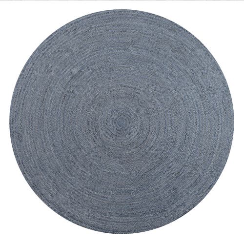 Jonathan Y Zara Braided Coastal Cottage Round Jute Round Area Rug In Blue