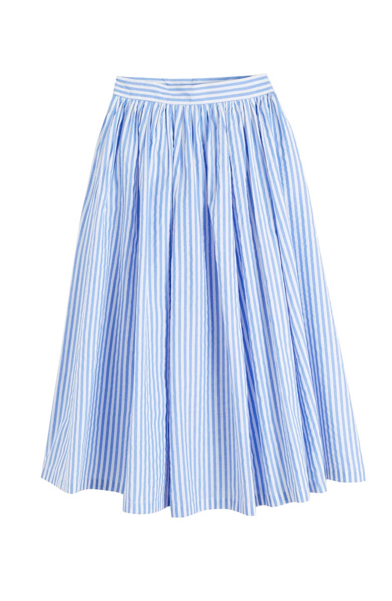 Chinti & Parker Cotton Oxford A-Line Stripe Skirt, Alternate, color, Blue Stripe
