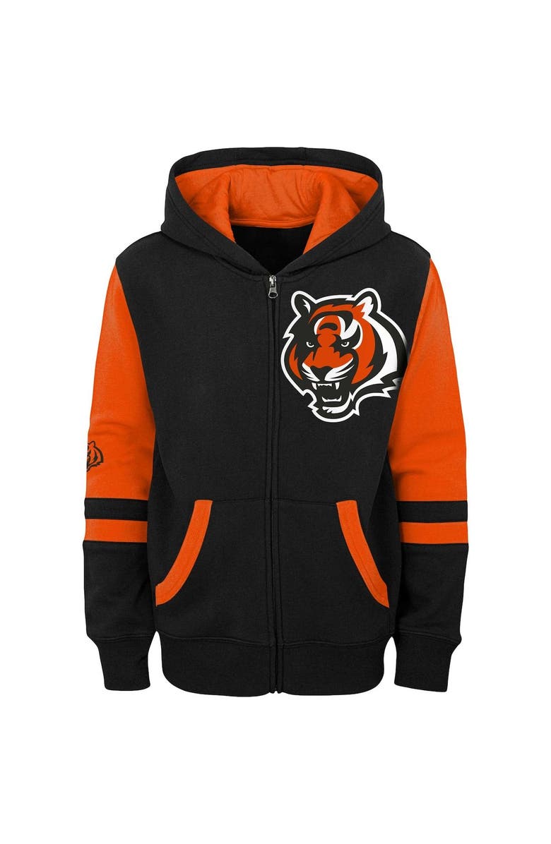 Outerstuff Preschool Black Cincinnati Bengals Stadium Color Block Full-Zip Hoodie, Alternate, color,