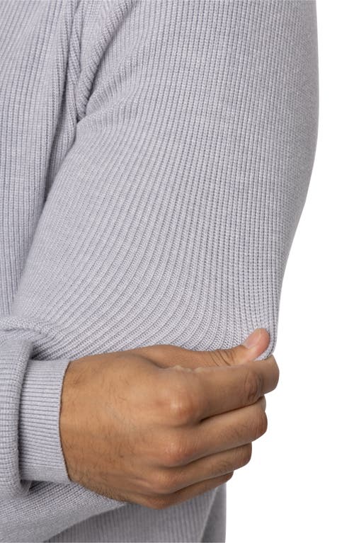 Spring + Mercer Ribbed Turtleneck Sweater In Light Heather Grey