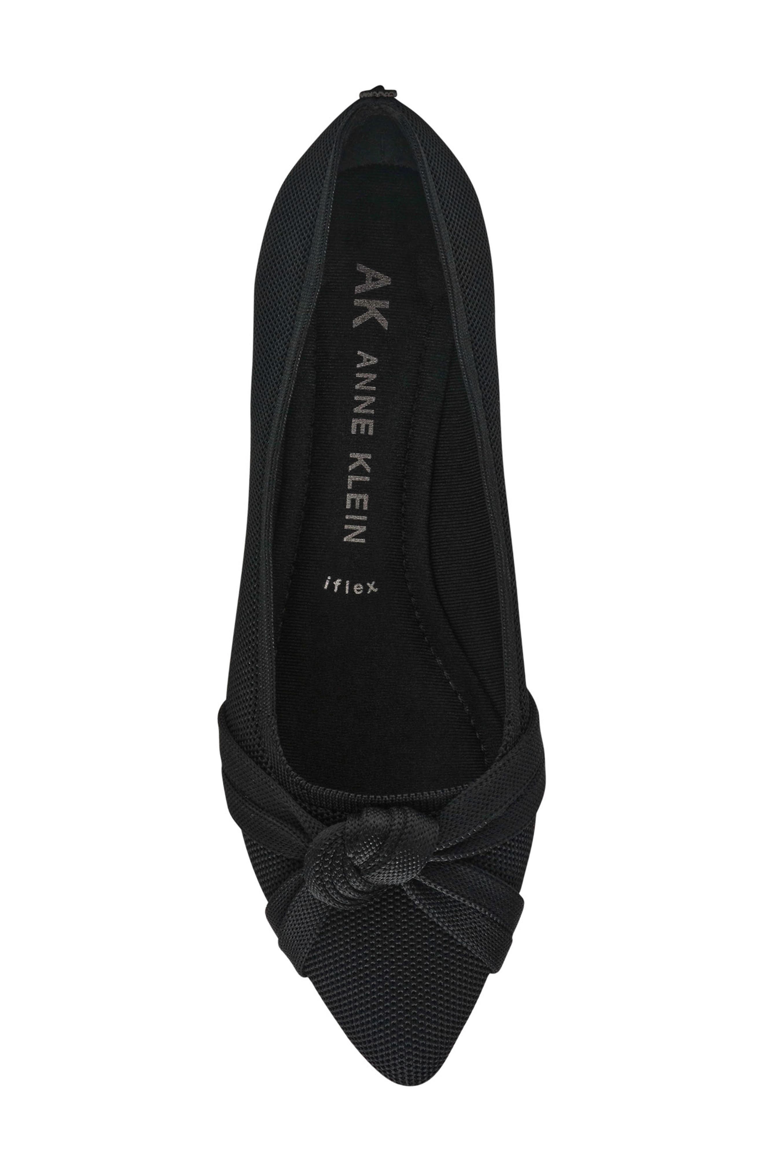 Anne Klein Olami Knot Flat, Alternate, color, Black Knit