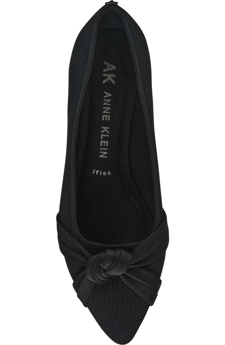 Anne Klein Olami Knot Flat, Alternate, color, Black Knit