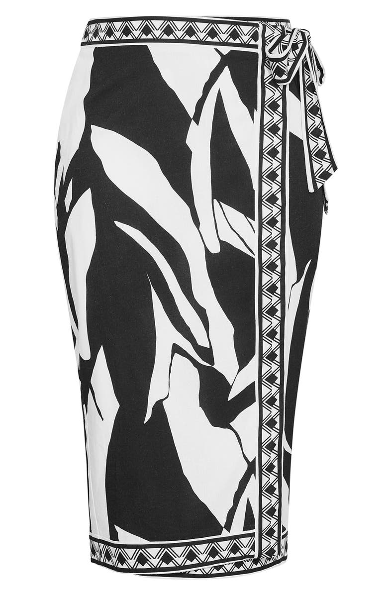 City Chic Mirage Print Wrap Maxi Skirt, Main, color, 