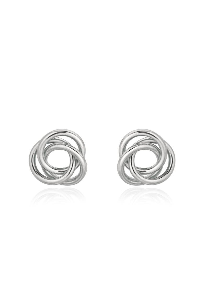 Loopy Knot Stud Earrings, Alternate, color, Sterling Silver
