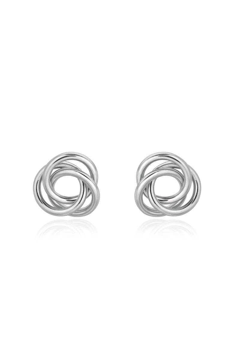 The Lovery Fine Jewelry Loopy Knot Stud Earrings, Alternate, color, Sterling Silver