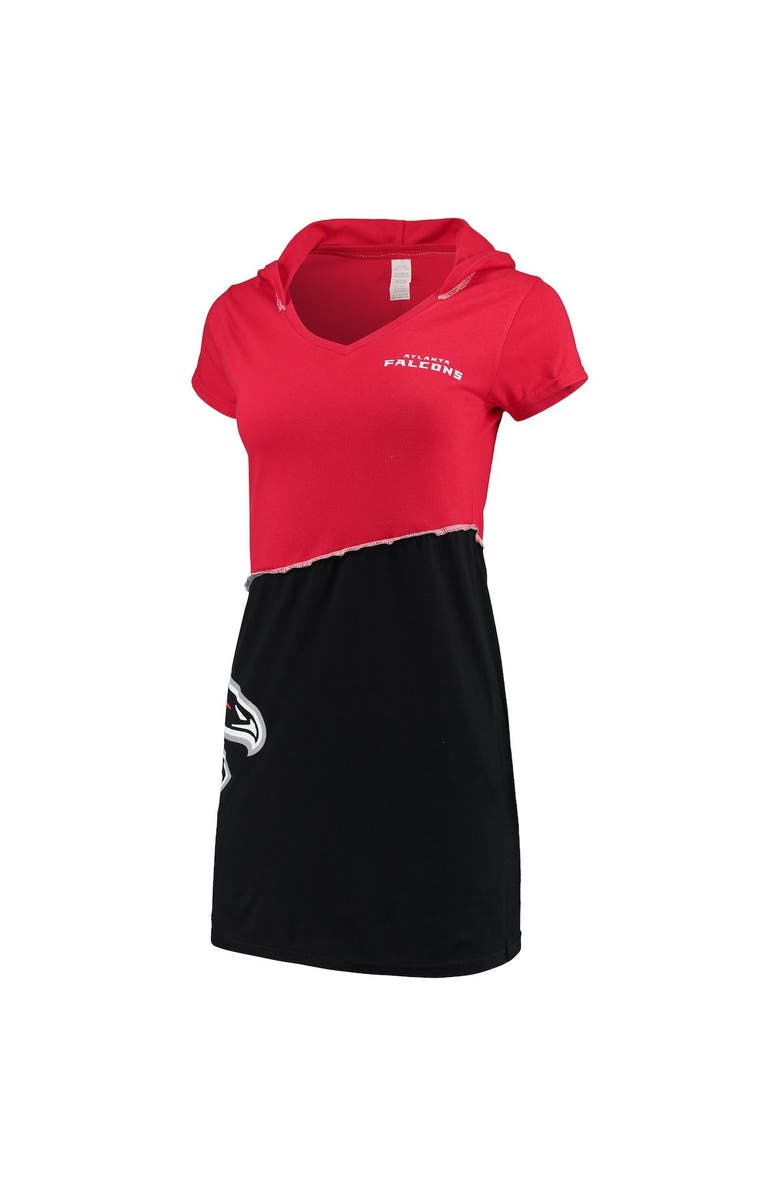REFRIED APPAREL Women's Refried Apparel Red/Black Atlanta Falcons Sustainable Hooded Mini Dress, Main, color,