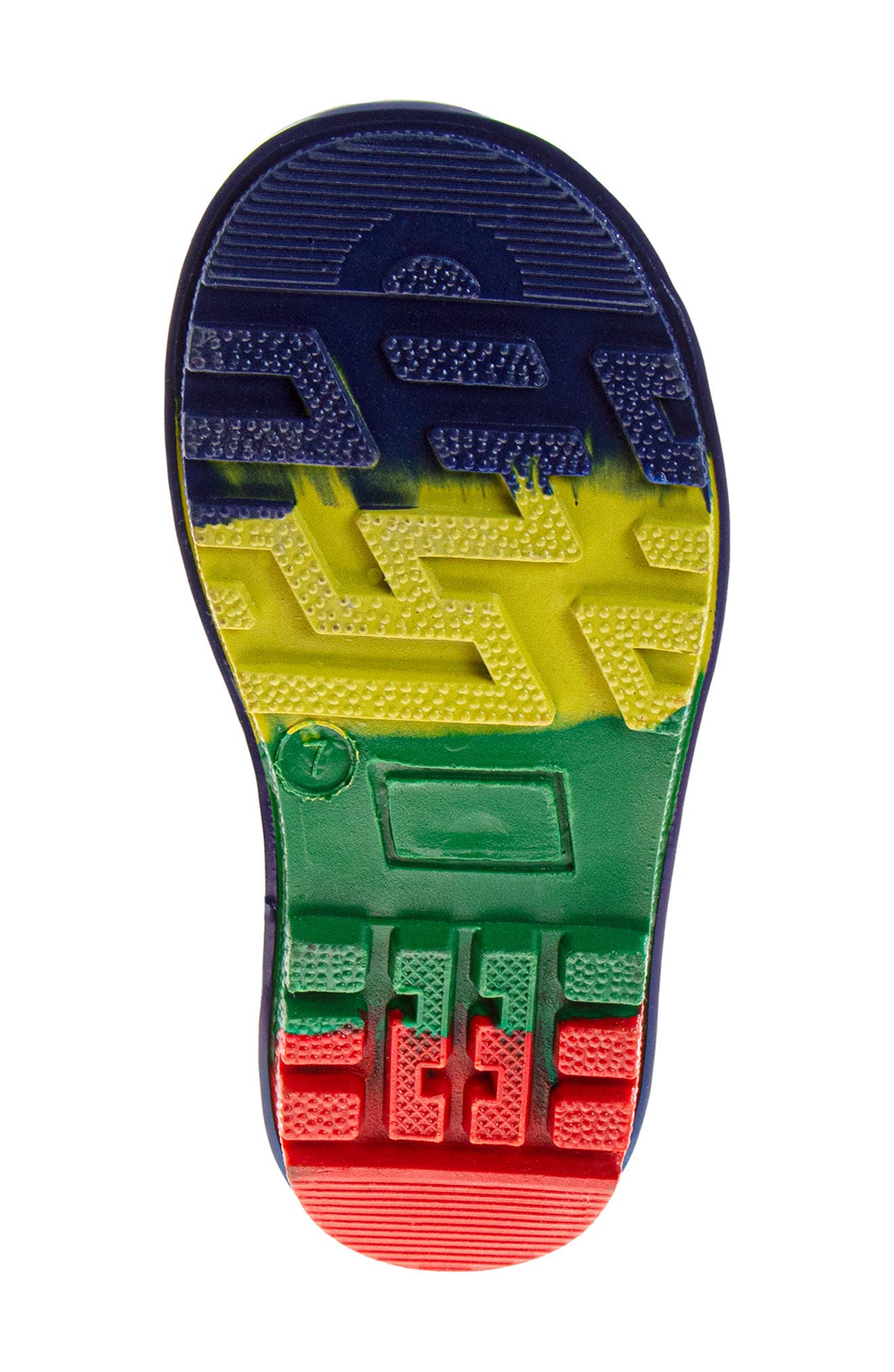 Kids' Solid Rain Boot, Alternate, color, BLUE/RED