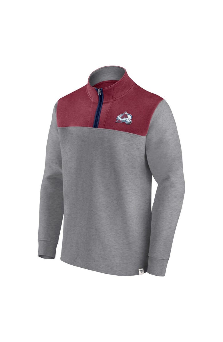 FANATICS Men's Fanatics Branded Heather Gray Colorado Avalanche Launch It Quarter-Zip Jacket, Alternate, color, Heather Gray
