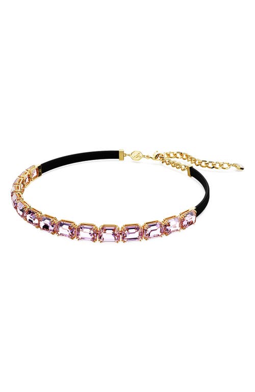 Swarovski Millenia Octagon Cut Tennis Choker In Violett