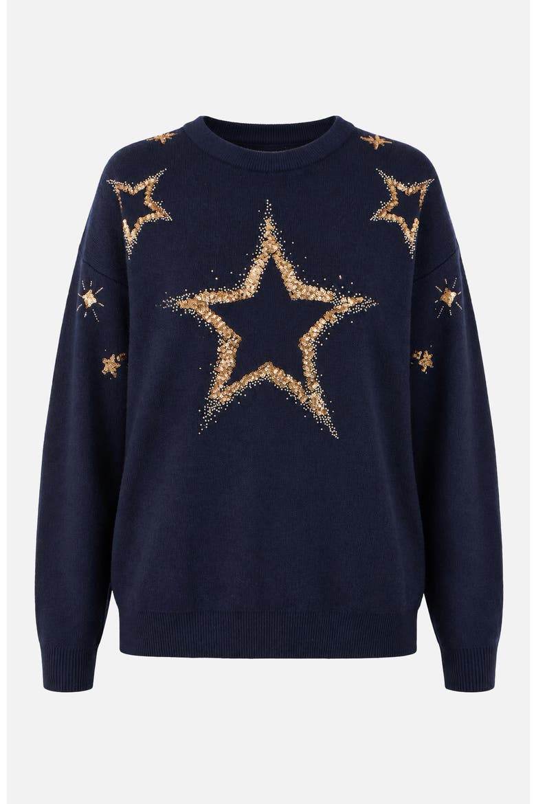 Star Sequin Relaxed Jumper, Alternate, color, Navy