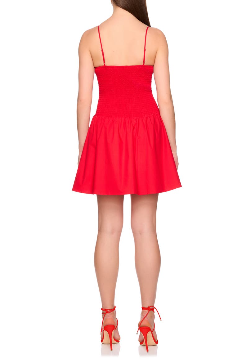 Cotton Poplin Fit & Flare Minidress, Alternate, color, PERFECT RED