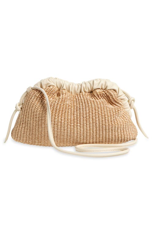 Mansur Gavriel Mini Cloud Woven Raffia Clutch In Natural/jasmine