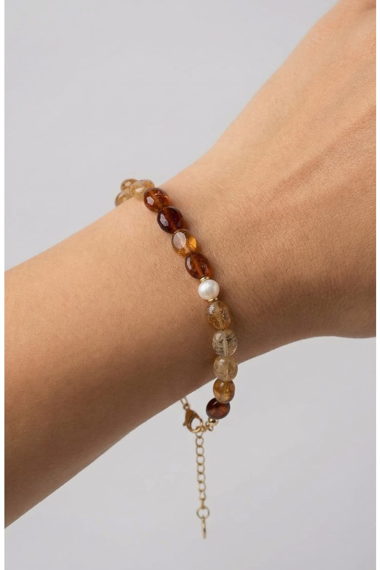 Neutral Beaded Bracelet, Alternate, color, GOLD
