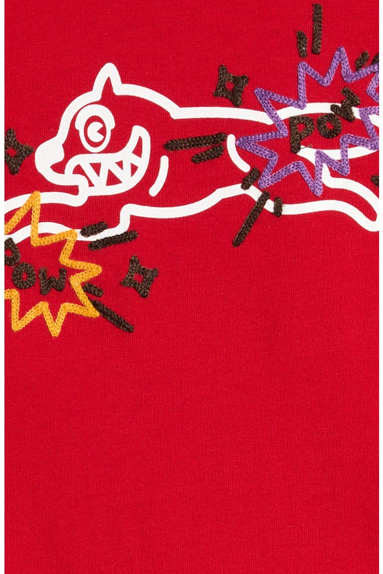 Kids' Pop Embroidered Cotton Graphic T-Shirt, Alternate, color, RACING RED