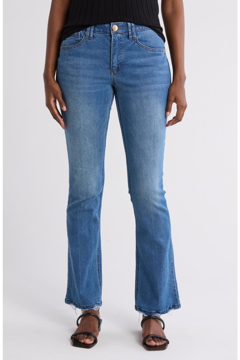 High Waist Itty Bitty Bootcut Jeans, Main, color, MID BLUE