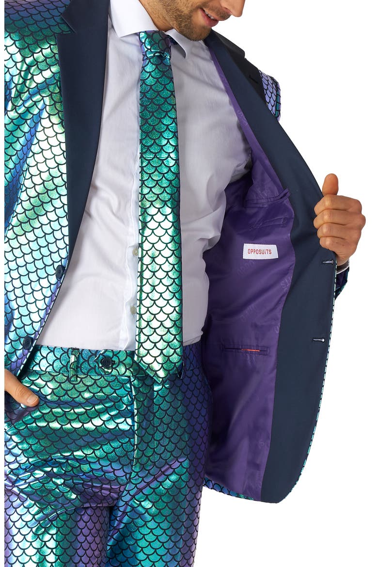 Fancy Fish Two Button Notch Lapel Suit, Alternate, color, BLUE
