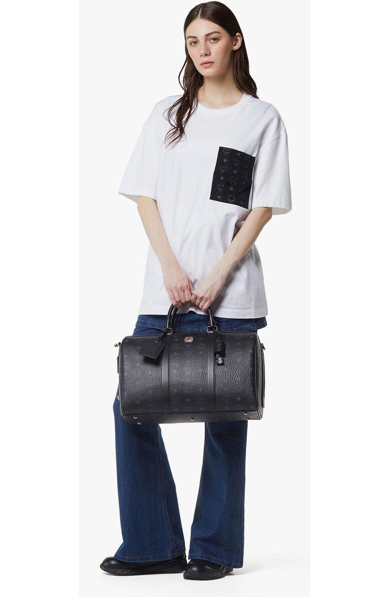MCM Ottomar Weekender Bag in Visetos, Alternate, color, Black