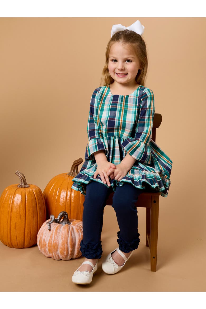 Baby Girls High Low Ruffle Tunic, Alternate, color, Forrest Plaid