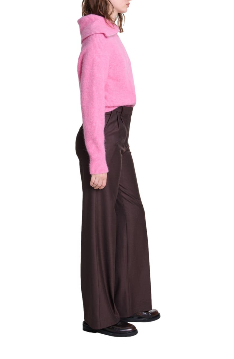 maje Wide-leg suit trousers, Alternate, color, Brown