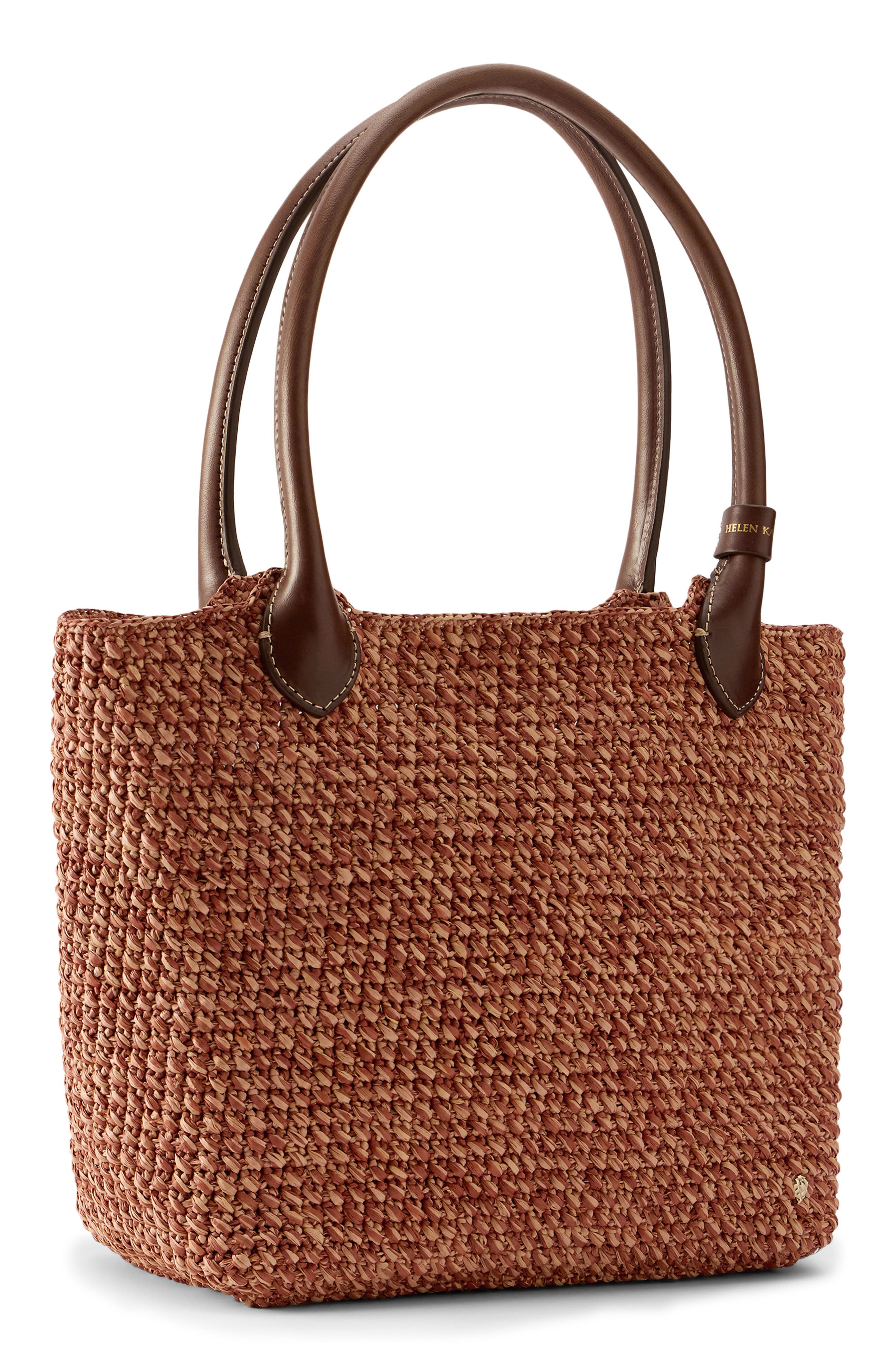Ampara Woven Tote Bag, Alternate, color, PETAL MELANGE/ CHOCOLATE