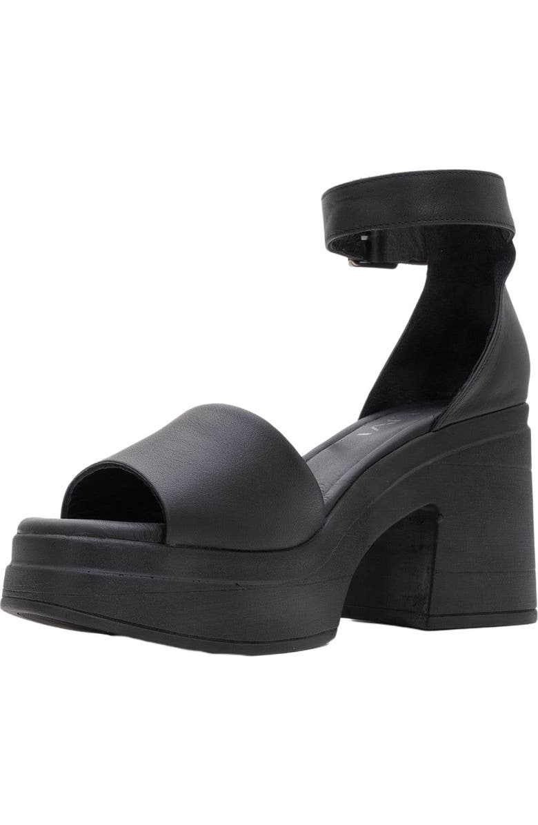 Forever & Always Shoes MARGOT Leather Platform Sandal, Alternate, color, Black Leather