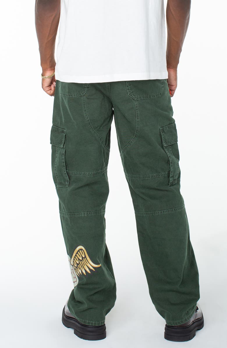 Von Dutch Baggy Straight Flying Eyeball Cargo Hunter Pant, Alternate, color, Forest