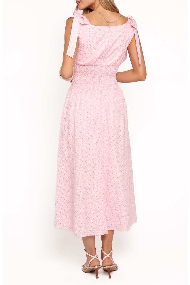 Leticia Polka Dot Cotton Midi Dress, Alternate, color, PINK POLKA DOT