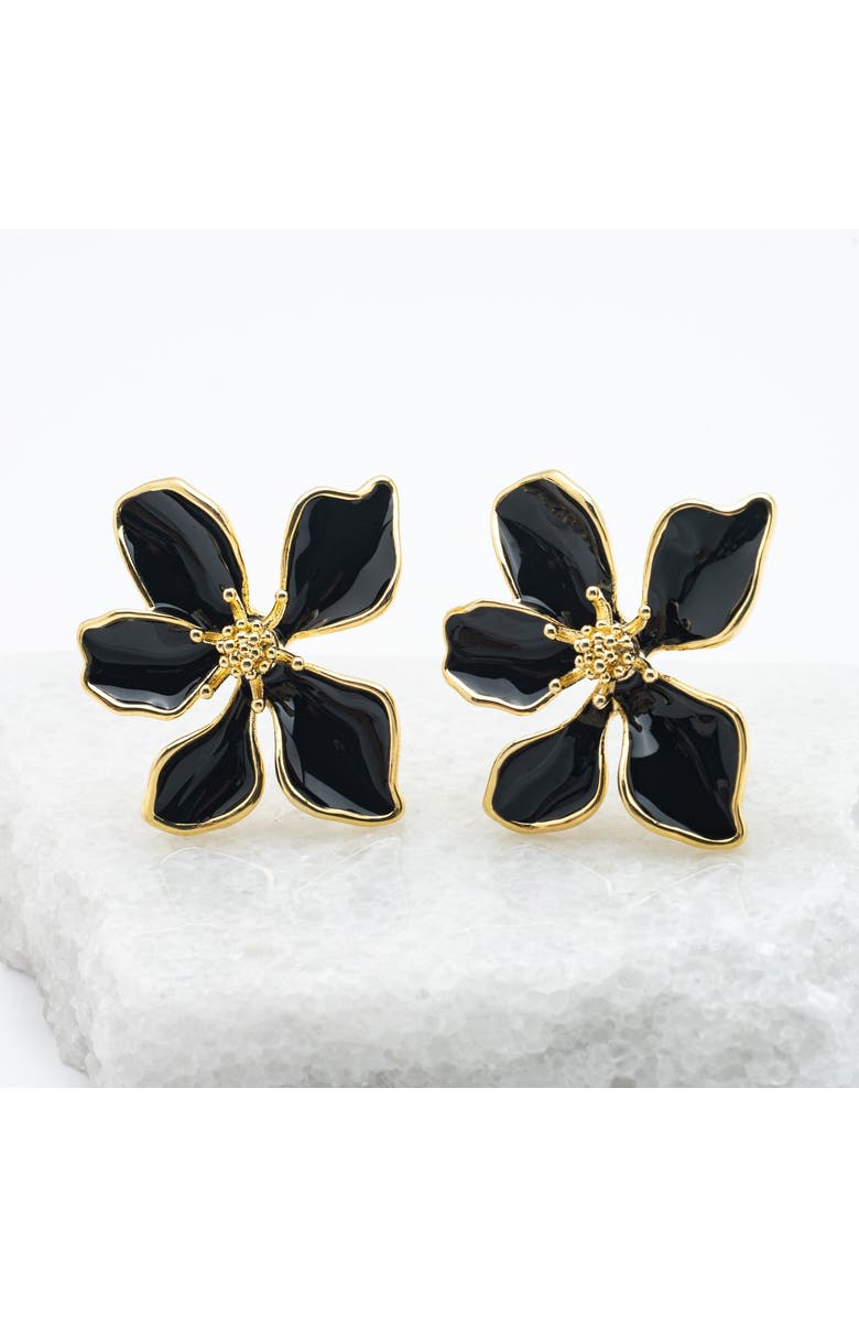 Starfish Project Bloom Earrings in Midnight Black, Main, color, Black